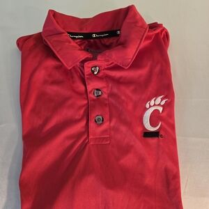 Champion Red Polo Shirt Cincinnati Bearcat Small